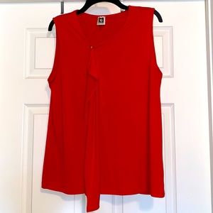 Sleeveless orange blouse